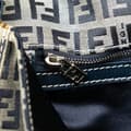 Miniatyrbild 7 av 10: Pre-owned Fendi Zucchino Canvas Flap Shoulder Bag Gray
