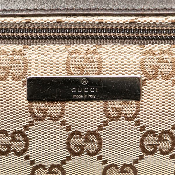 Pre-owned Gucci GG Canvas Boat Brown