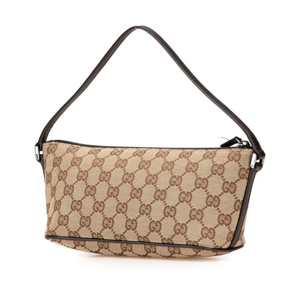 Pre-owned Gucci GG Canvas Boat Brown