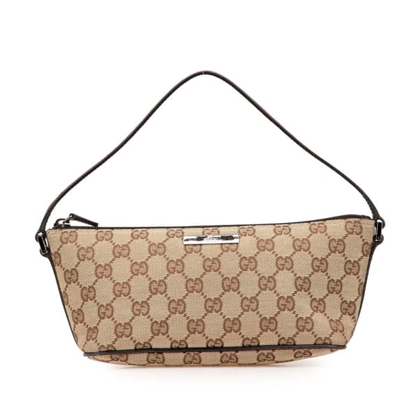 Pre-owned Gucci GG Canvas Boat Brown