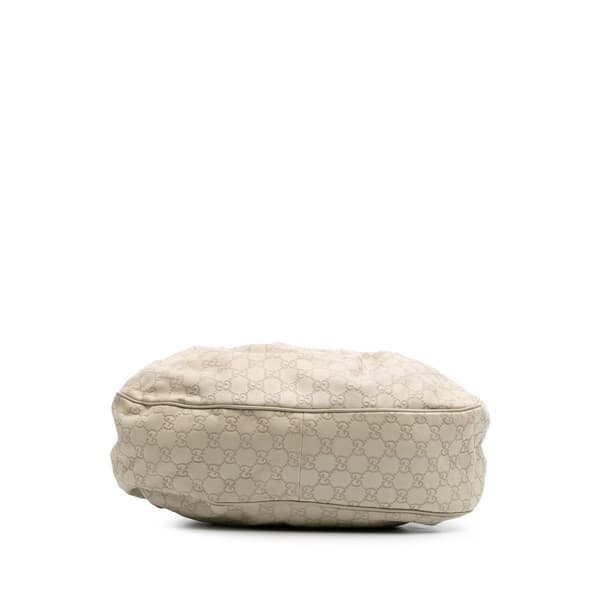 Pre-owned Gucci Guccissima Sukey Shoulder Bag White
