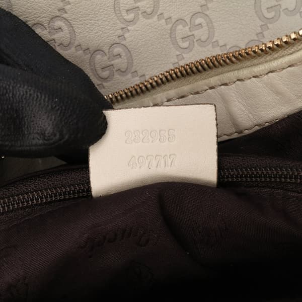 Pre-owned Gucci Guccissima Sukey Shoulder Bag White