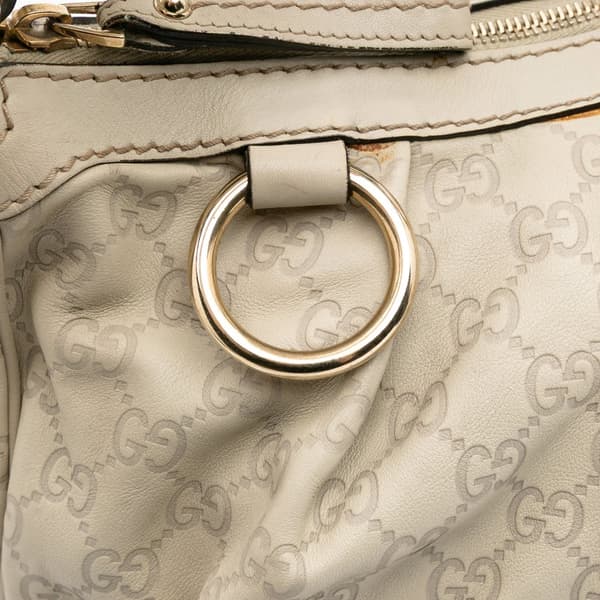 Pre-owned Gucci Guccissima Sukey Shoulder Bag White