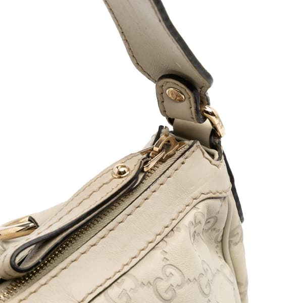 Pre-owned Gucci Guccissima Sukey Shoulder Bag White