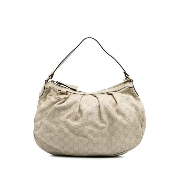 Pre-owned Gucci Guccissima Sukey Shoulder Bag White