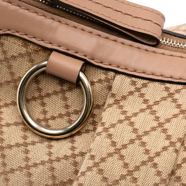 Pre-owned Gucci Diamante Canvas Sukey Shoulder Bag Brown