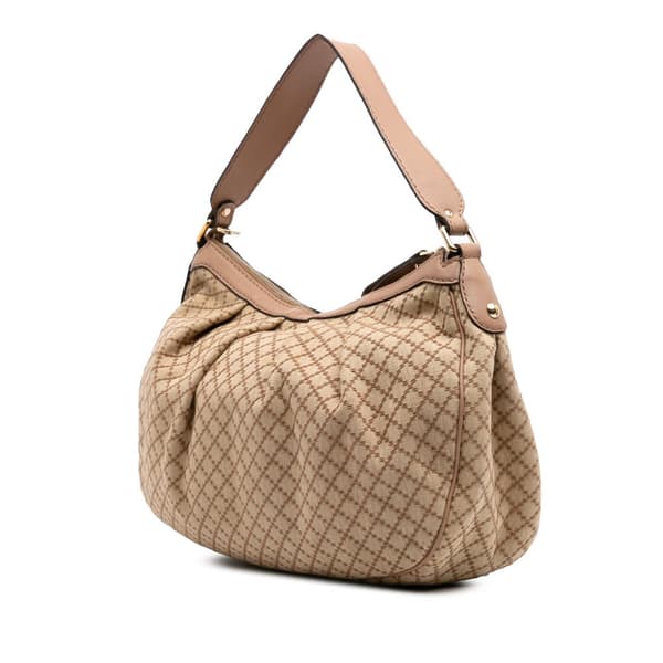 Pre-owned Gucci Diamante Canvas Sukey Shoulder Bag Brown