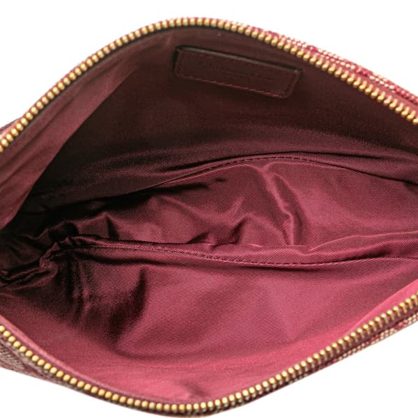 Pre-owned Dior Mini Diorissimo Canvas Saddle Pochette Red
