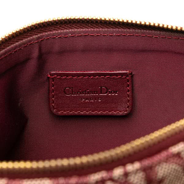 Pre-owned Dior Mini Diorissimo Canvas Saddle Pochette Red