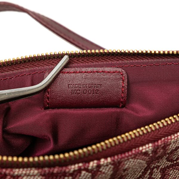 Pre-owned Dior Mini Diorissimo Canvas Saddle Pochette Red