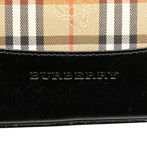 Pre-owned Burberry Haymarket Check Canvas Shoulder Bag Brown