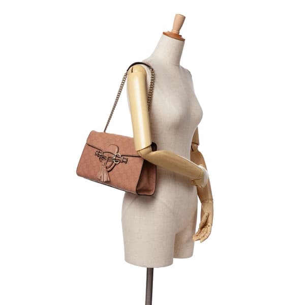 Pre-owned Gucci Medium Guccissima Emily Shoulder Bag Brown