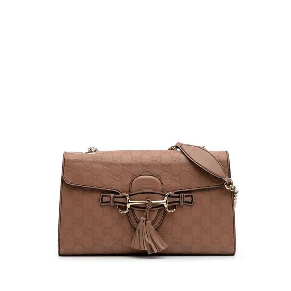 Pre-owned Gucci Medium Guccissima Emily Shoulder Bag Brown