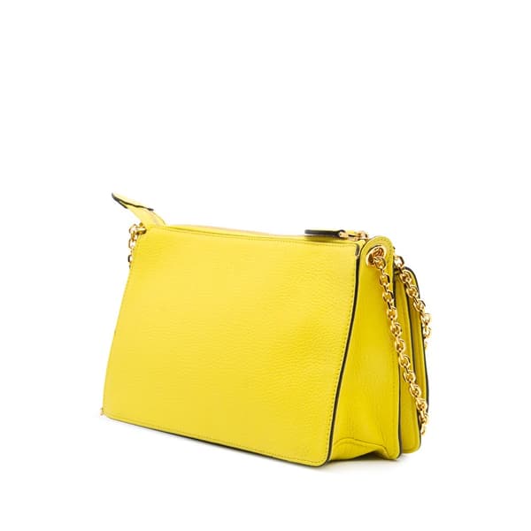 Pre-owned MCM Studded Leather Shoulder Bag Yellow