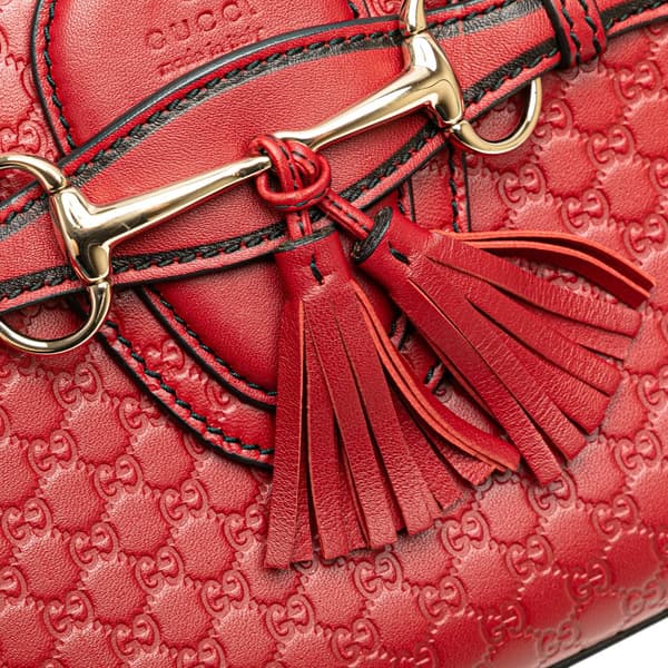 Pre-owned Gucci Medium Microguccissima Emily Shoulder Bag Red