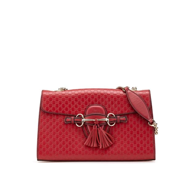 Pre-owned Gucci Medium Microguccissima Emily Shoulder Bag Red