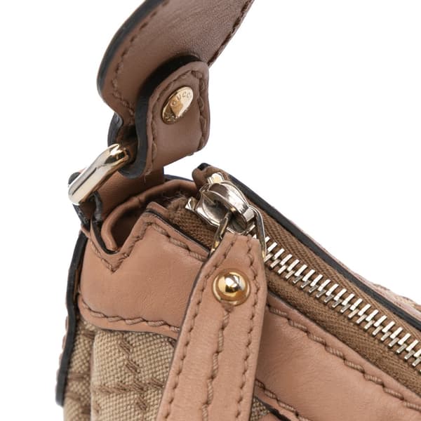 Pre-owned Gucci Diamante Canvas Sukey Shoulder Bag Brown