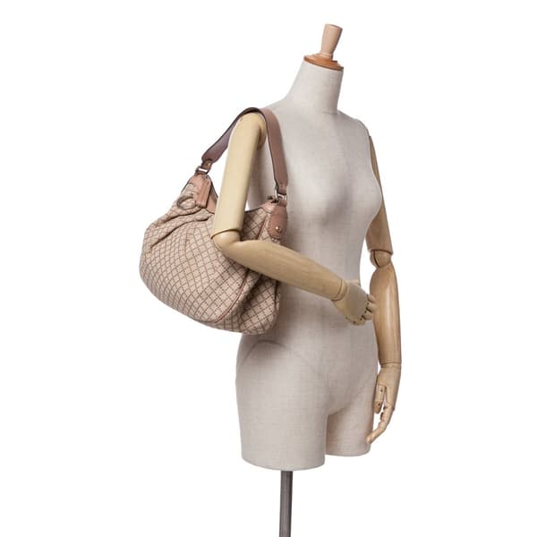 Pre-owned Gucci Diamante Canvas Sukey Shoulder Bag Brown