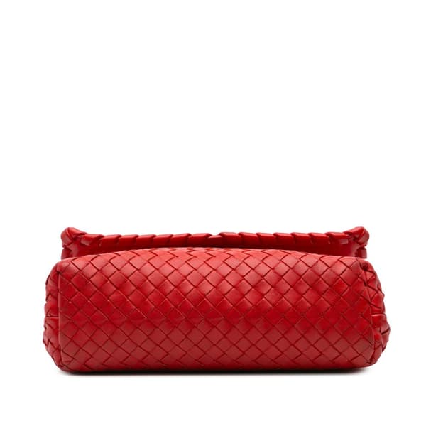 Pre-owned Bottega Veneta Small Nappa Intrecciato Olimpia Shoulder Bag Red