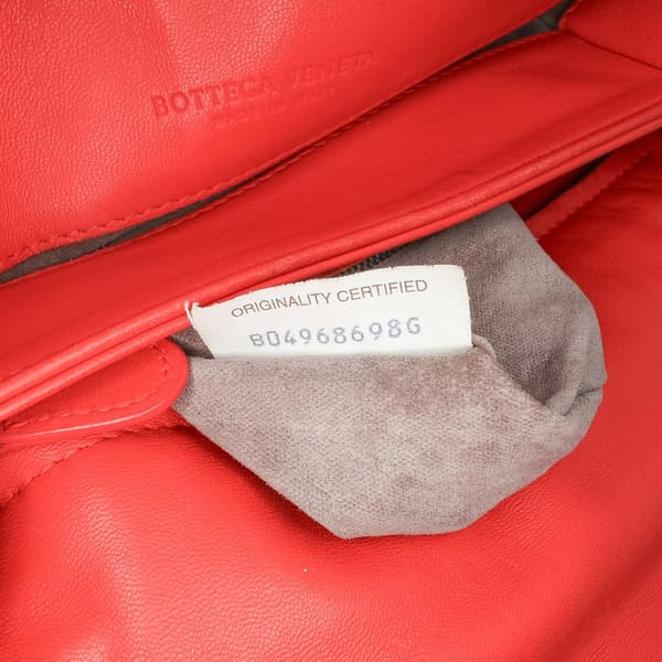 Pre-owned Bottega Veneta Small Nappa Intrecciato Olimpia Shoulder Bag Red