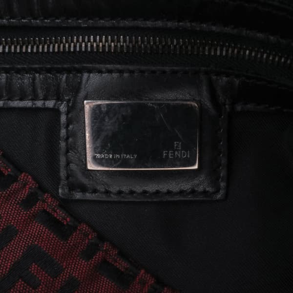 Pre-owned Fendi Zucchino Canvas Mamma Forever Red