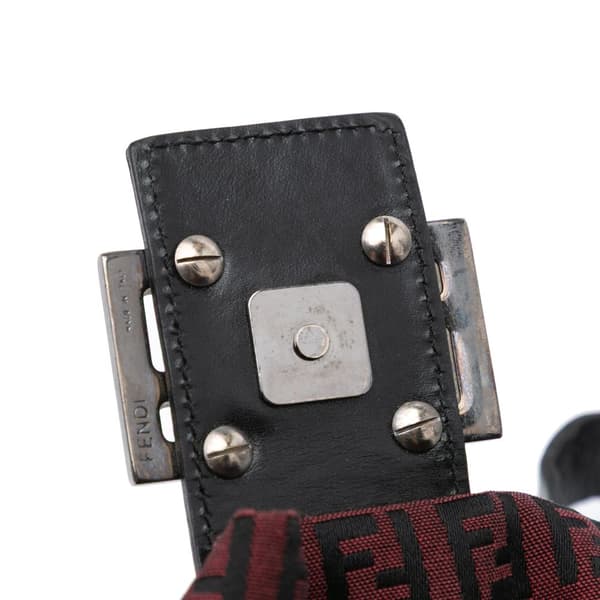 Pre-owned Fendi Zucchino Canvas Mamma Forever Red