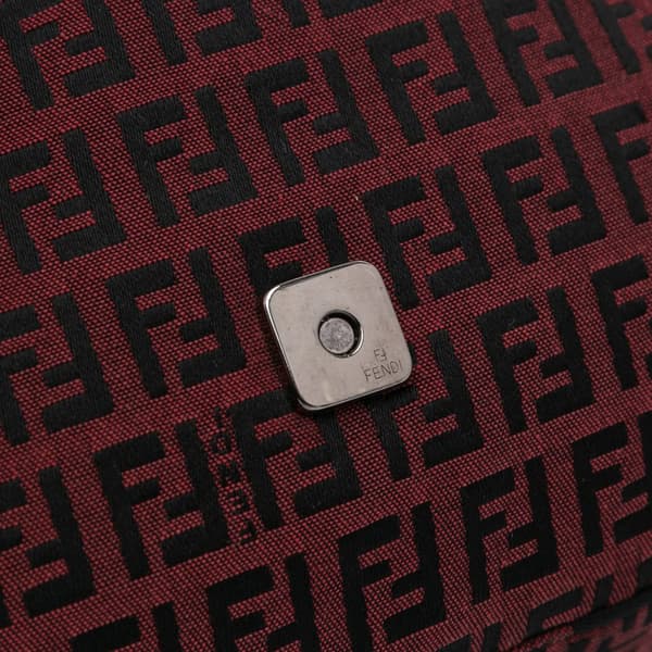 Pre-owned Fendi Zucchino Canvas Mamma Forever Red