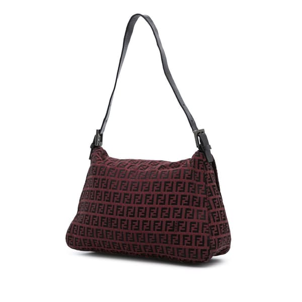 Pre-owned Fendi Zucchino Canvas Mamma Forever Red