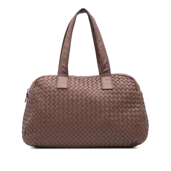 Pre-owned Bottega Veneta Nappa Intrecciato Shoulder Bag Brown