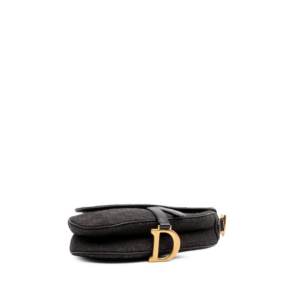Pre-owned Dior Oblique Canvas Saddle Bag Black