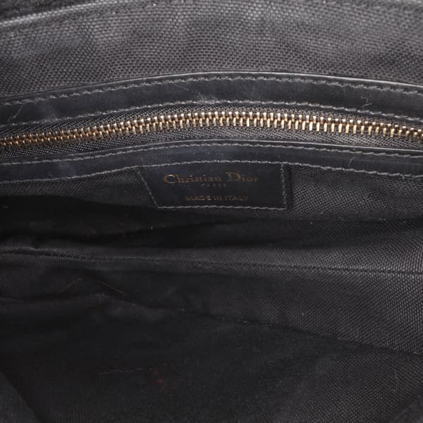 Pre-owned Dior Oblique Canvas Saddle Bag Black