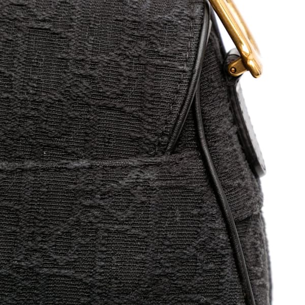 Pre-owned Dior Oblique Canvas Saddle Bag Black