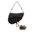 Miniatyrbild 10 av 10: Pre-owned Dior Oblique Canvas Saddle Bag Black