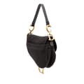 Miniatyrbild 2 av 10: Pre-owned Dior Oblique Canvas Saddle Bag Black