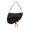 Miniatyrbild 1 av 10: Pre-owned Dior Oblique Canvas Saddle Bag Black