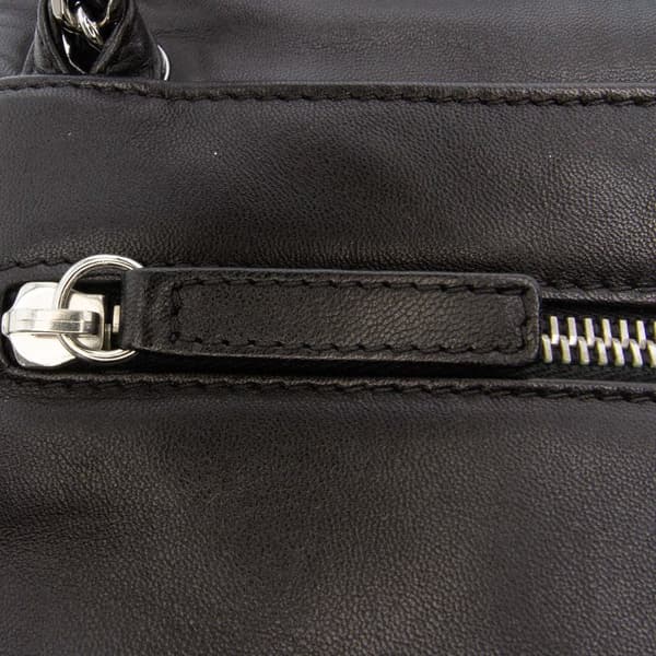 Pre-owned Chanel Quilted Metallic Distressed Lambskin CC Crystal Flap Black