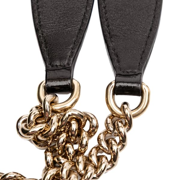 Pre-owned Gucci Patent Soho Chain Shoulder Bag Black