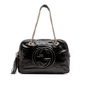 Miniatyrbillede 1 af 10: Pre-owned Gucci Patent Soho Chain Shoulder Bag Black