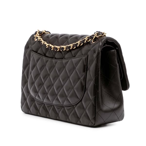 Pre-owned Chanel Jumbo Classic Lambskin Double Flap Black