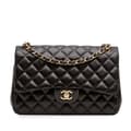 Miniatyrbild 1 av 10: Pre-owned Chanel Jumbo Classic Lambskin Double Flap Black