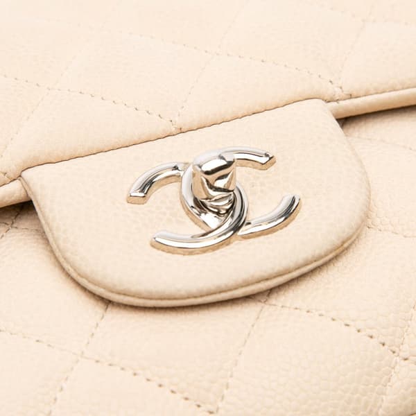 Pre-owned Chanel Jumbo Classic Caviar Double Flap Brown