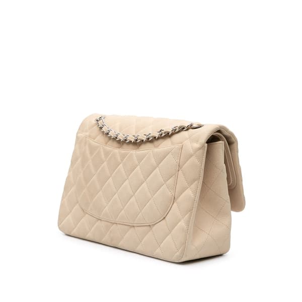 Pre-owned Chanel Jumbo Classic Caviar Double Flap Brown