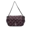Miniatyrbillede 1 af 10: Pre-owned Chanel Paris-Byzance Nylon Tweed On Stitch Bubble Accordion Flap Red
