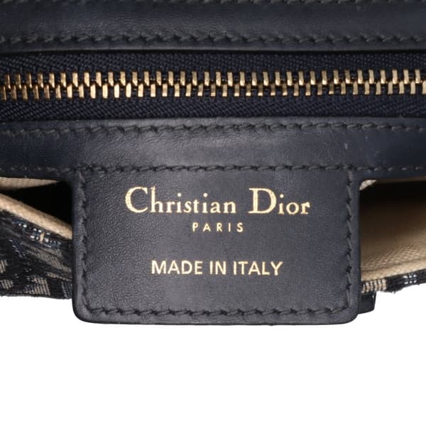 Pre-owned Dior Oblique Canvas Saddle Bag Blue