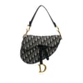 Miniatyrbillede 1 af 10: Pre-owned Dior Oblique Canvas Saddle Bag Blue
