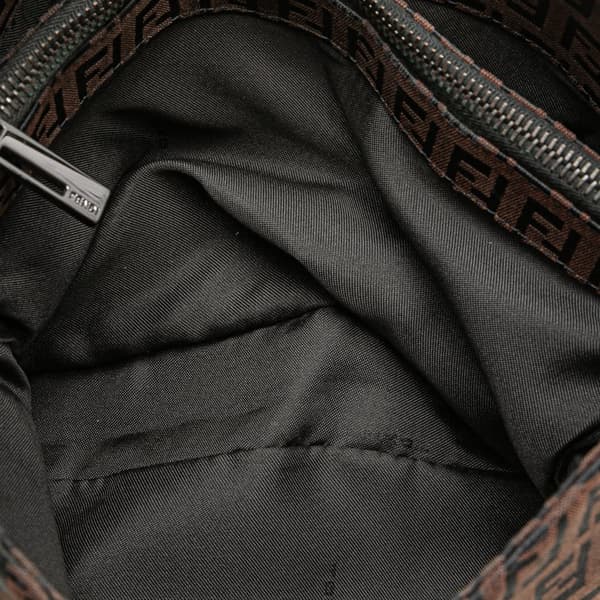 Pre-owned Fendi Zucchino Canvas Shoulder Bag Brown
