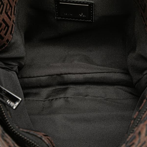 Pre-owned Fendi Zucchino Canvas Shoulder Bag Brown