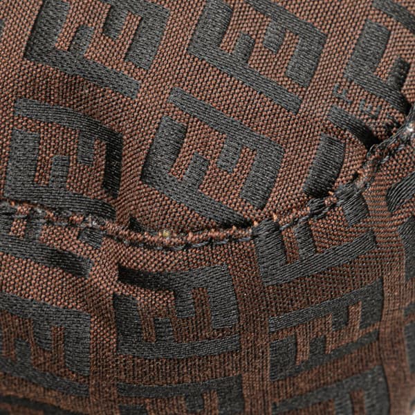 Pre-owned Fendi Zucchino Canvas Shoulder Bag Brown