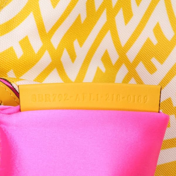 Pre-owned Fendi Sarah Coleman Zucca Coated Canvas 1997 Vertigo Baguette Yellow