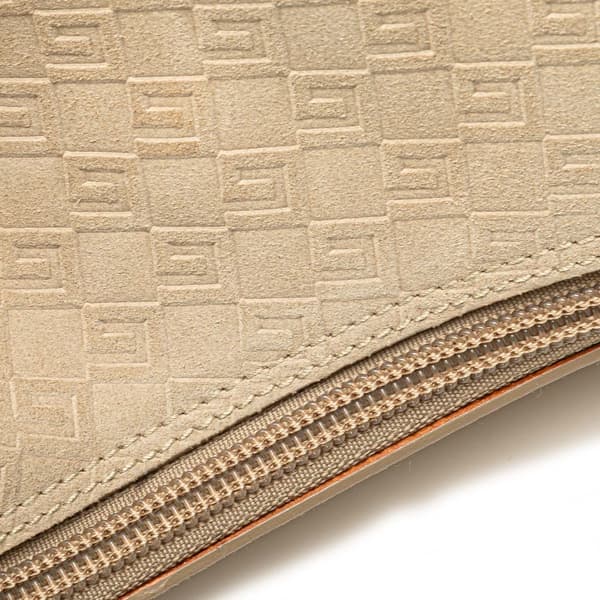 Pre-owned Gucci GG Suede Shoulder Bag Brown
